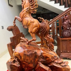 nhat-ma-phi-G6412-6 Tượng Nhất Mã Phi Thiên Hàng To Gỗ Sưa Bắc Vân Nhiều Tím Lịm Hàng Nghệ Nhân Chế Tác G6412
