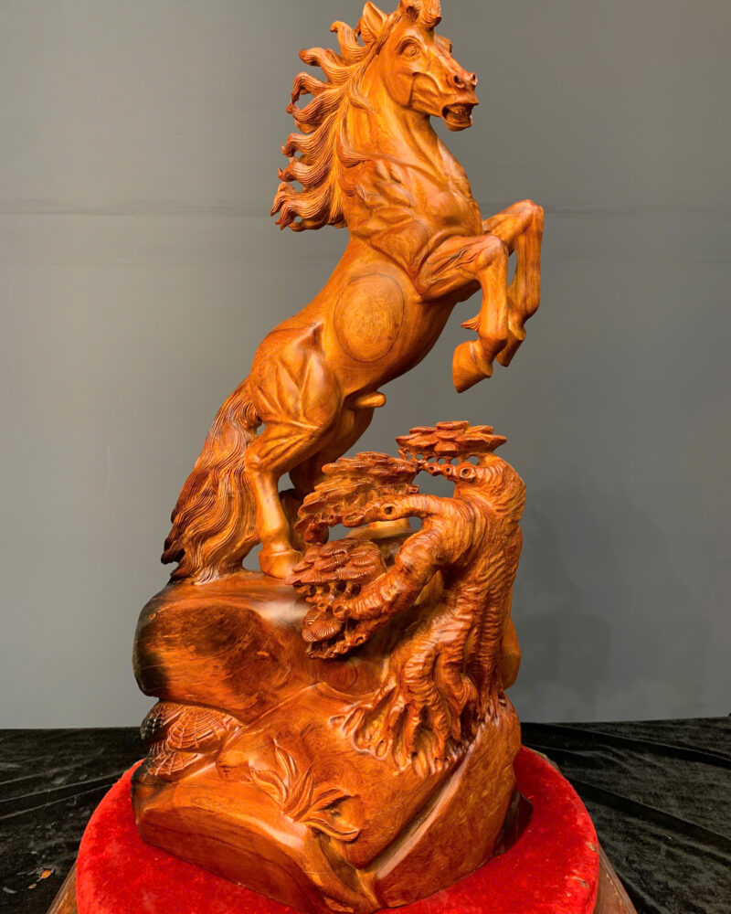 nhat-ma-phi-thien-go-huong-ta-G6196-1 Tượng Nhất Mã Phi Thiên Gỗ Hương Ta Liền Khối G6196