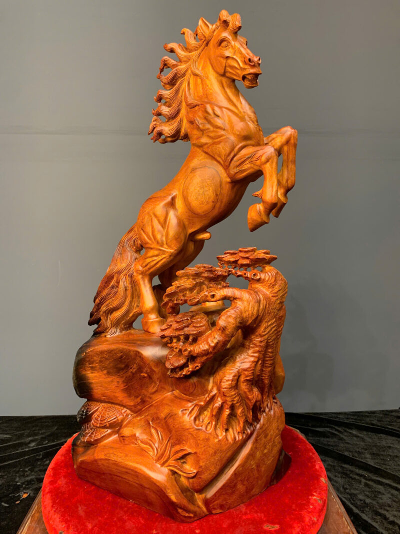 nhat-ma-phi-thien-go-huong-ta-G6196-1 Tượng Nhất Mã Phi Thiên Gỗ Hương Ta Liền Khối G6196