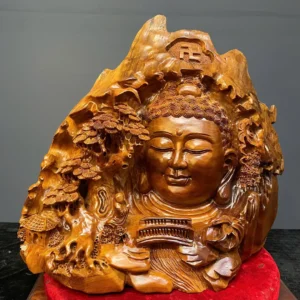 nhat-tam-bai-phat-go-ngoc-am-G5837-1 Tượng Nhất Tâm Bái Phật Gỗ Ngọc Am Liền Khối G5837