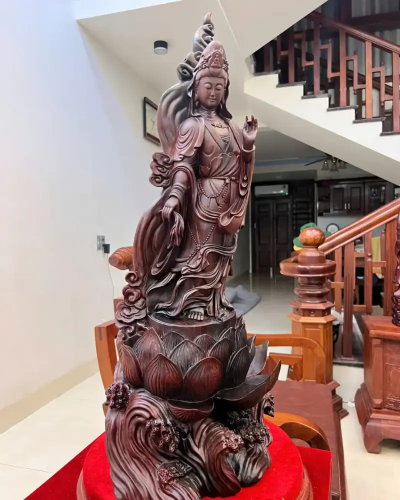 phat-ba-go-trac-viet-G5059-4_Phật Bà Gỗ Trắc Việt Hàng Kỹ Giá 21.500 Triệu Kích Thước Cao 83cm, Ngang 33cm, Sâu 21cm Tượng Phật Bà Gỗ Trắc Việt Hàng Kỹ Liền Khối G5059