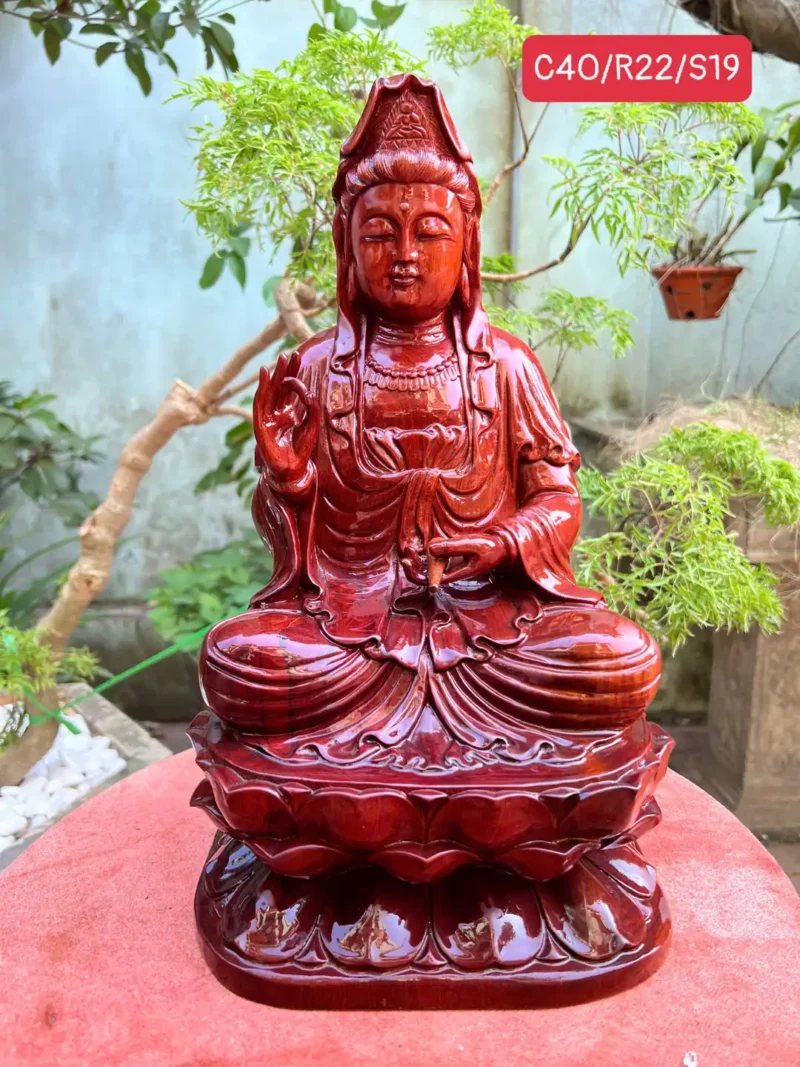 phat-ba-ngoi-G6292-1 Tượng Phật Bà Ngồi Đài Sen Gỗ Hương Ta Liền Khối G6292