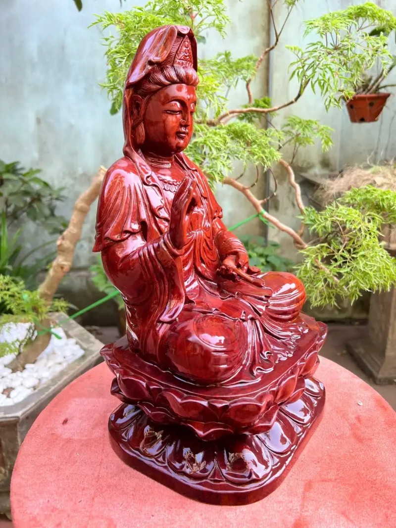 phat-ba-ngoi-G6292-3 Tượng Phật Bà Ngồi Đài Sen Gỗ Hương Ta Liền Khối G6292