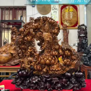 phat-ba-ung-ai-sen-go-nu-ngoc-G5473-1 Tượng Phật Bà Đứng Đài Sen Gỗ Nu Ngọc Am Kín Nu Hàng Đẹp Nghệ Nhân Chế Tác Liền Khối G5473