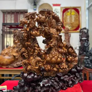 phat-ba-ung-ai-sen-go-nu-ngoc-G5473-2 Tượng Phật Bà Đứng Đài Sen Gỗ Nu Ngọc Am Kín Nu Hàng Đẹp Nghệ Nhân Chế Tác Liền Khối G5473
