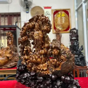 phat-ba-ung-ai-sen-go-nu-ngoc-G5473-4 Tượng Phật Bà Đứng Đài Sen Gỗ Nu Ngọc Am Kín Nu Hàng Đẹp Nghệ Nhân Chế Tác Liền Khối G5473