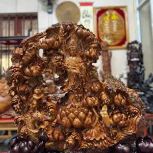 phat-ba-ung-ai-sen-go-nu-ngoc-G5473-5 Tượng Phật Bà Đứng Đài Sen Gỗ Nu Ngọc Am Kín Nu Hàng Đẹp Nghệ Nhân Chế Tác Liền Khối G5473