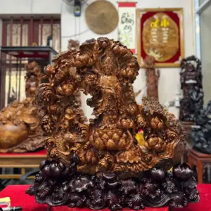 phat-ba-ung-ai-sen-go-nu-ngoc-G5473-6 Tượng Phật Bà Đứng Đài Sen Gỗ Nu Ngọc Am Kín Nu Hàng Đẹp Nghệ Nhân Chế Tác Liền Khối G5473
