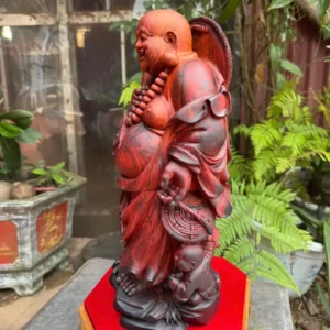 phat-di-lac-go-trac-lien-G6156-4 Tượng Phật Di Lặc Gỗ Trắc Liền Khối Hàng Kỹ Nét Đẹp G6156
