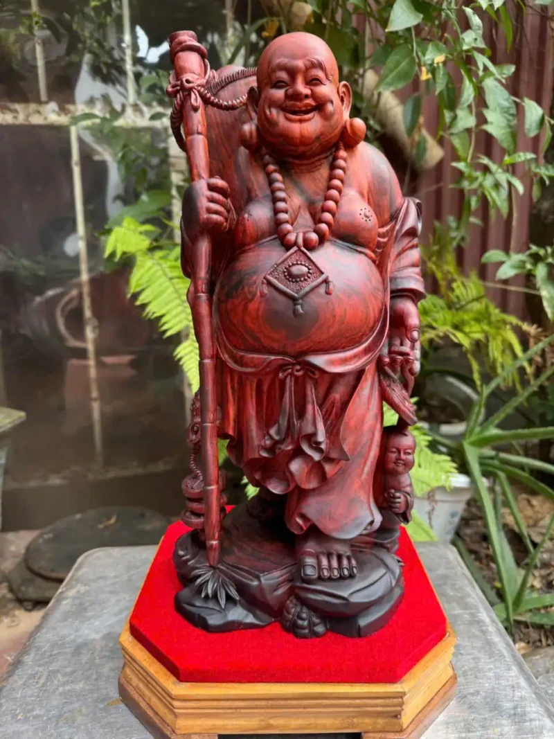 phat-di-lac-go-trac-lien-G6156-5 Tượng Phật Di Lặc Gỗ Trắc Liền Khối Hàng Kỹ Nét Đẹp G6156