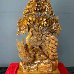 phu-the-vien-man-go-bach-xanh-G5472-1 Tượng Phu Thê Viên Mãn Gỗ Bách Xanh Liền Khối G5472