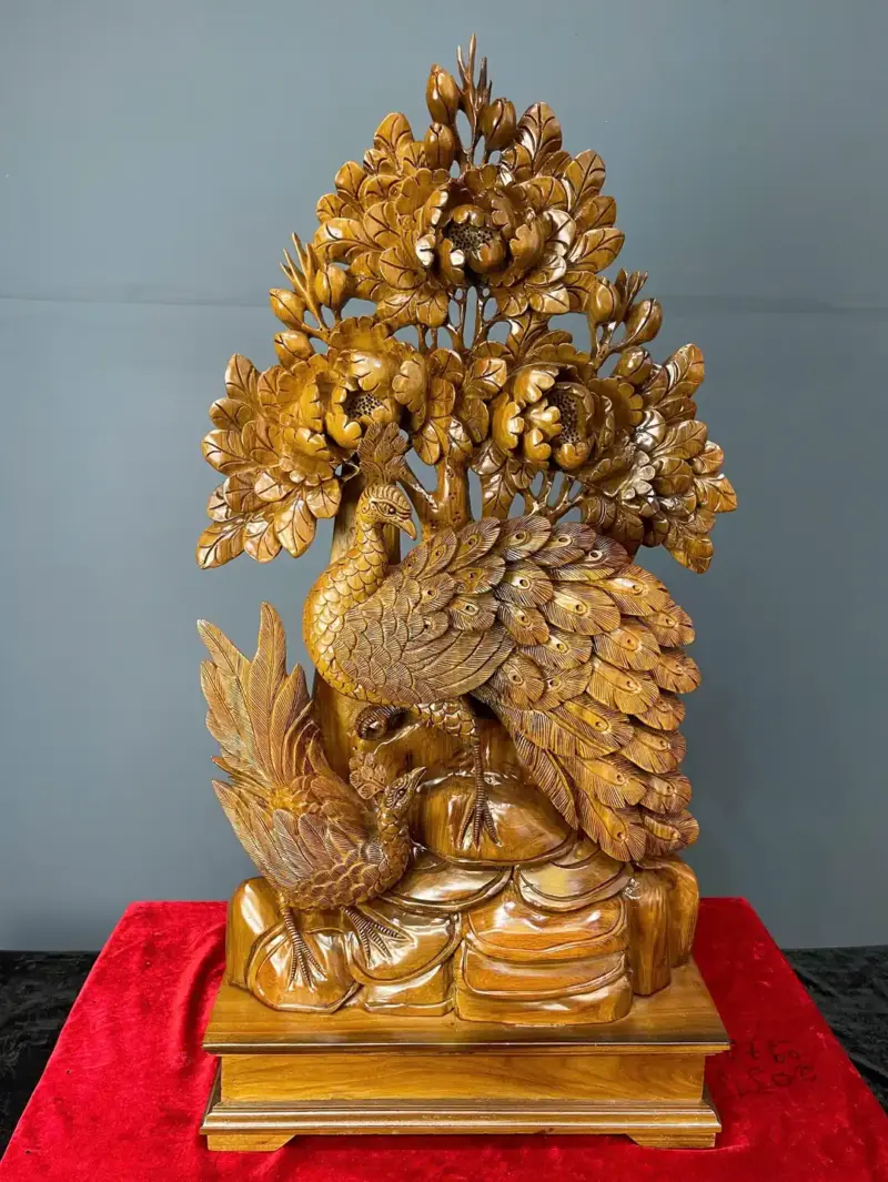 phu-the-vien-man-go-bach-xanh-G5472-1 Tượng Phu Thê Viên Mãn Gỗ Bách Xanh Liền Khối G5472