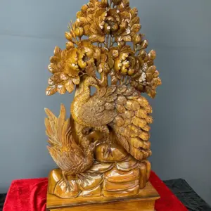 phu-the-vien-man-go-bach-xanh-G5472-3 Tượng Phu Thê Viên Mãn Gỗ Bách Xanh Liền Khối G5472
