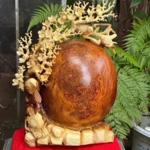 phu-the-vien-man-go-nu-huong-G5383-1 Tượng Phu Thê Viên Mãn Gỗ Nu Hương Vip Hàng Kỹ Nét Siêu Đẹp G5383