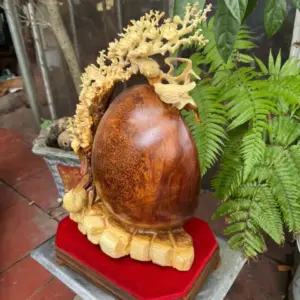 phu-the-vien-man-go-nu-huong-G5383-3 Tượng Phu Thê Viên Mãn Gỗ Nu Hương Vip Hàng Kỹ Nét Siêu Đẹp G5383