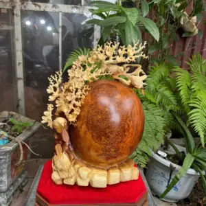 phu-the-vien-man-go-nu-huong-G5383-7 Tượng Phu Thê Viên Mãn Gỗ Nu Hương Vip Hàng Kỹ Nét Siêu Đẹp G5383