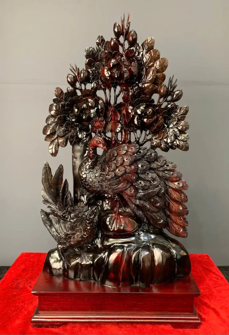 phu-the-vien-man-go-trac-o-G6097-1 Tượng Phu Thê Viên Mãn Gỗ Trắc Đỏ Đen Liền Khối G6097