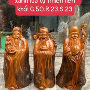 phuc-loc-tho-G5808-1 Tượng Phúc Lộc Thọ Gỗ Lũa Bách Xanh Thơm Ngát Lũa Tự Nhiên Liền Khối G5808
