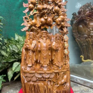 phuc-loc-tho-G5853-2 Tượng Phúc Lộc Thọ Gỗ Hương Ta Gia Lai Hàng Kỹ Nét Liền Khối G5853