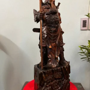 quan-cong-chan-ai-go-mun-hoalk-G6334-3 Tượng Quan Công Chấn Ải Gỗ Mun Hoa Liền Khối G6334