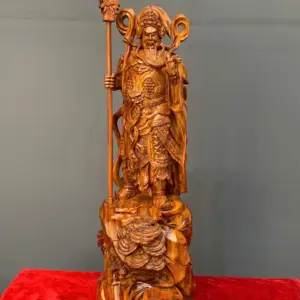 quan-cong-chan-ai-go-sua-cao-G5434-1 Tượng Quan Công Chấn Ải Gỗ Sưa Liền Khối G5434