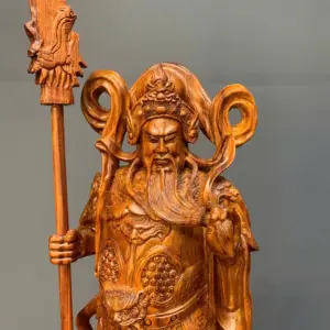 quan-cong-chan-ai-go-sua-cao-G5434-3 Tượng Quan Công Chấn Ải Gỗ Sưa Liền Khối G5434