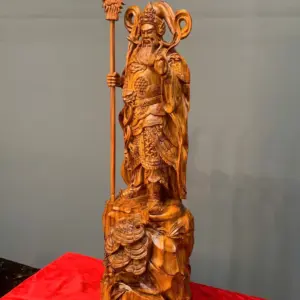 quan-cong-chan-ai-go-sua-cao-G5434-4 Tượng Quan Công Chấn Ải Gỗ Sưa Liền Khối G5434