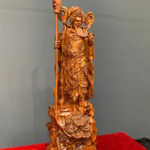 quan-cong-chan-ai-go-sua-cao-G5434-5 Tượng Quan Công Chấn Ải Gỗ Sưa Liền Khối G5434