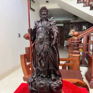 quan-cong-go-G5889-2 Tượng Quan Công Gỗ Trắc Việt Liền Khối G5889