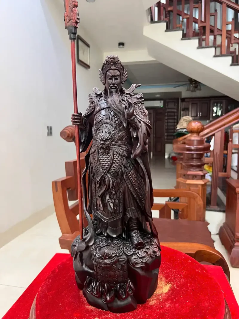 quan-cong-go-G5889-2 Tượng Quan Công Gỗ Trắc Việt Liền Khối G5889