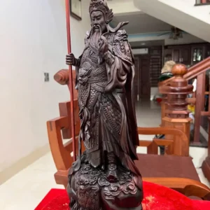 quan-cong-go-G5889-3 Tượng Quan Công Gỗ Trắc Việt Liền Khối G5889