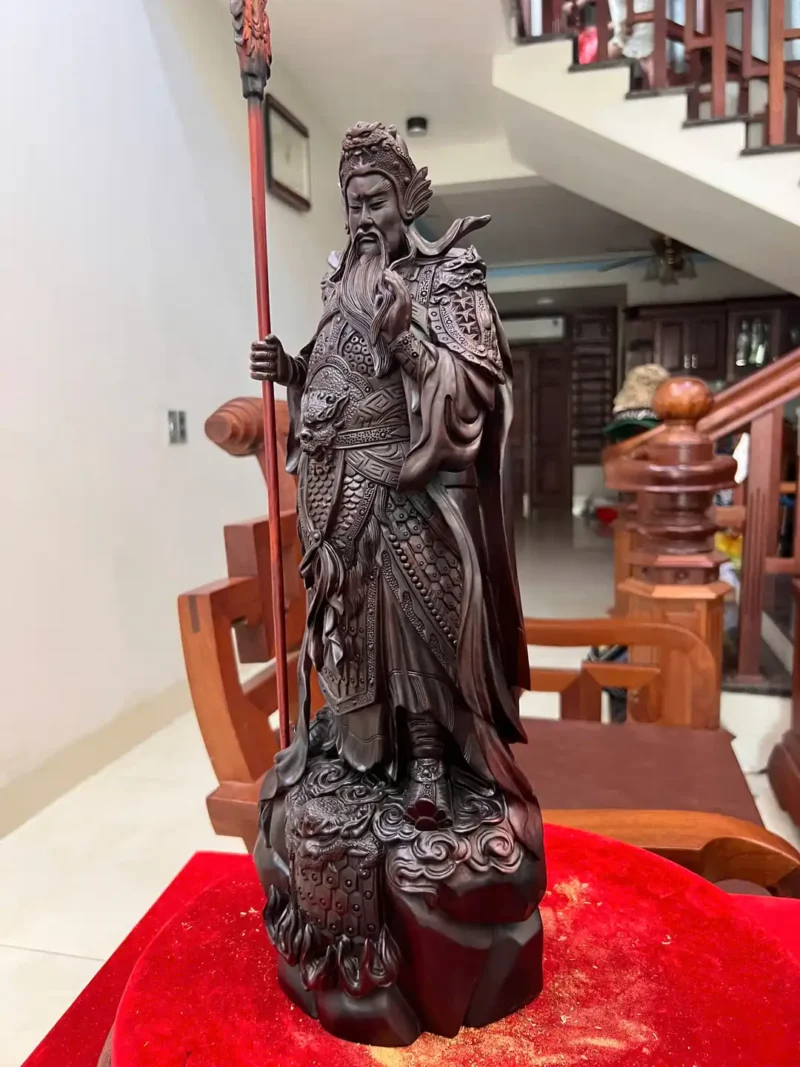 quan-cong-go-G5889-3 Tượng Quan Công Gỗ Trắc Việt Liền Khối G5889