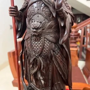 quan-cong-go-G5889-6 Tượng Quan Công Gỗ Trắc Việt Liền Khối G5889