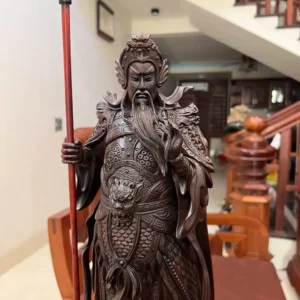 quan-cong-go-G5889-7 Tượng Quan Công Gỗ Trắc Việt Liền Khối G5889