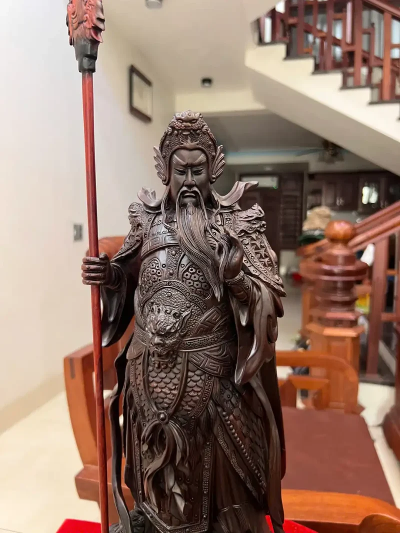 quan-cong-go-G5889-7 Tượng Quan Công Gỗ Trắc Việt Liền Khối G5889