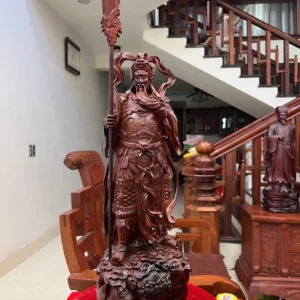 quan-cong-go-G5964-2 Tượng Quan Công Gỗ Trắc Liền Khối G5964