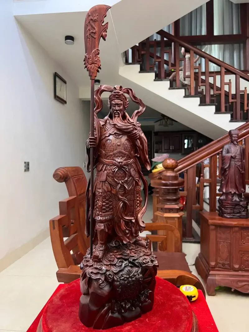 quan-cong-go-G5964-2 Tượng Quan Công Gỗ Trắc Liền Khối G5964