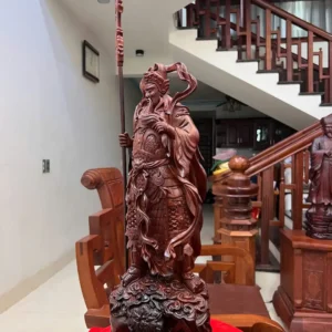 quan-cong-go-G5964-3 Tượng Quan Công Gỗ Trắc Liền Khối G5964