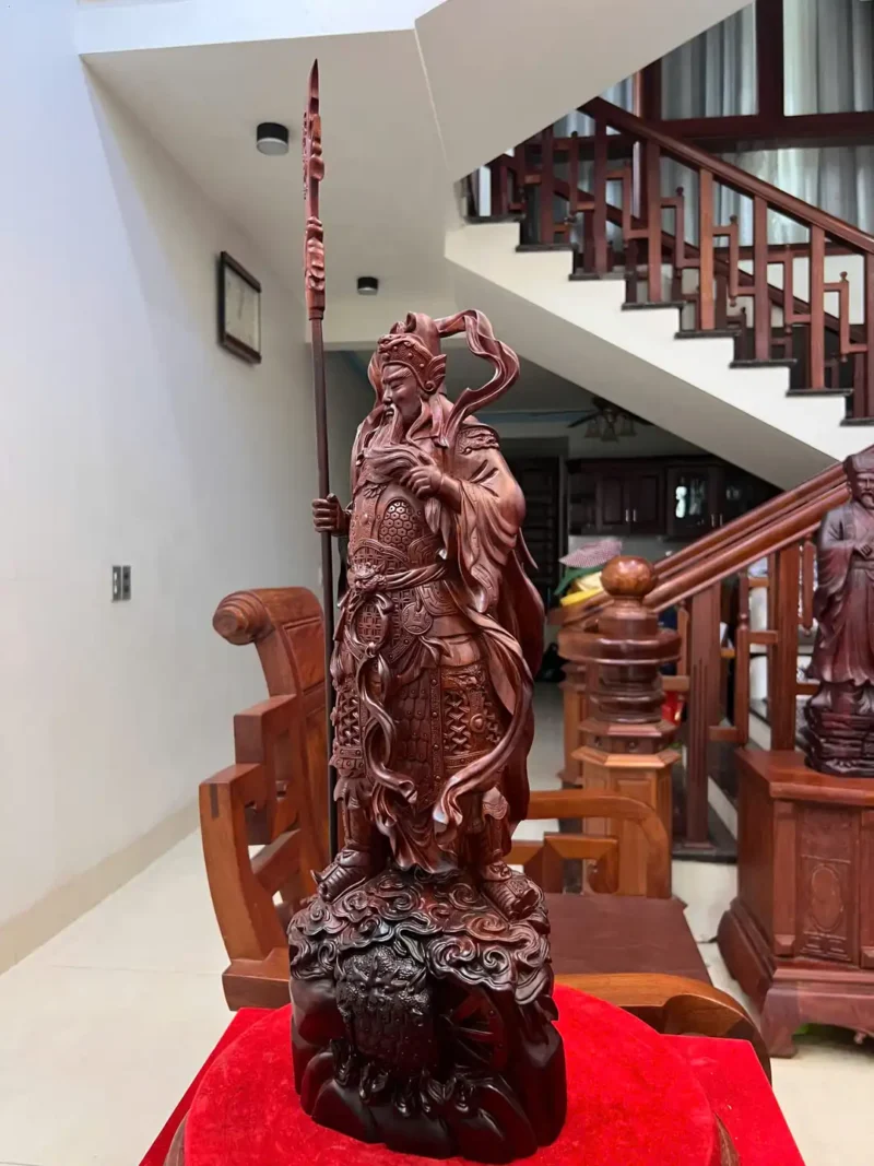 quan-cong-go-G5964-3 Tượng Quan Công Gỗ Trắc Liền Khối G5964