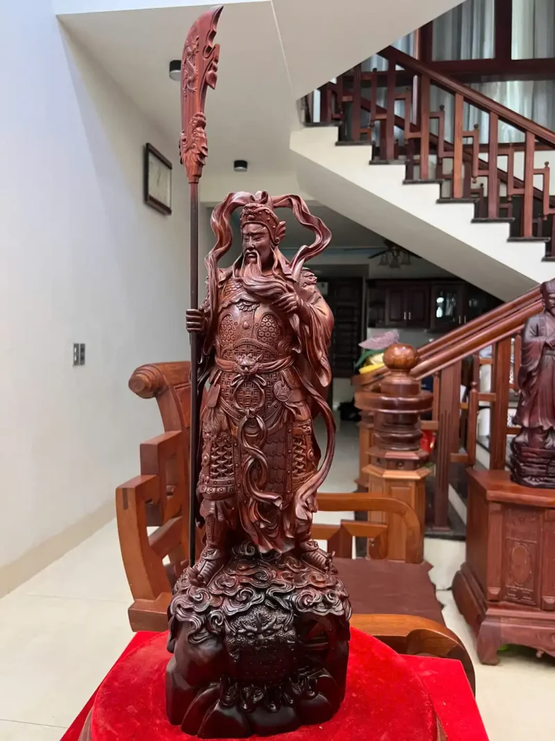 quan-cong-go-G5964-4 Tượng Quan Công Gỗ Trắc Liền Khối G5964
