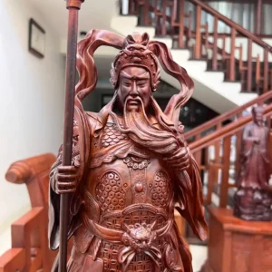 quan-cong-go-G5964-5 Tượng Quan Công Gỗ Trắc Liền Khối G5964
