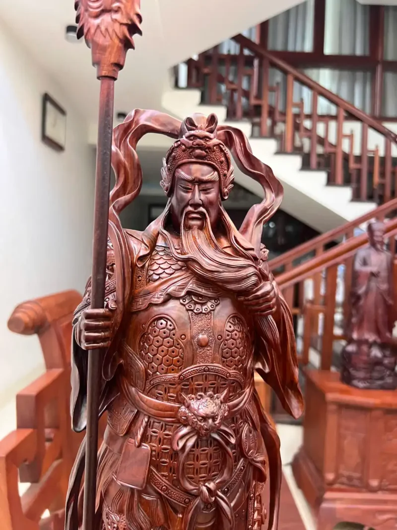 quan-cong-go-G5964-5 Tượng Quan Công Gỗ Trắc Liền Khối G5964