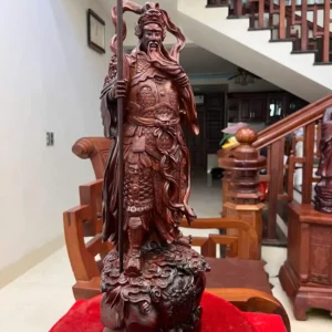 quan-cong-go-G5964-7 Tượng Quan Công Gỗ Trắc Liền Khối G5964