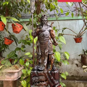 quan-cong-tran-G6230-1 Tượng Quan Công Trấn Ải Gỗ Mun Hoa Liền Khối G6230
