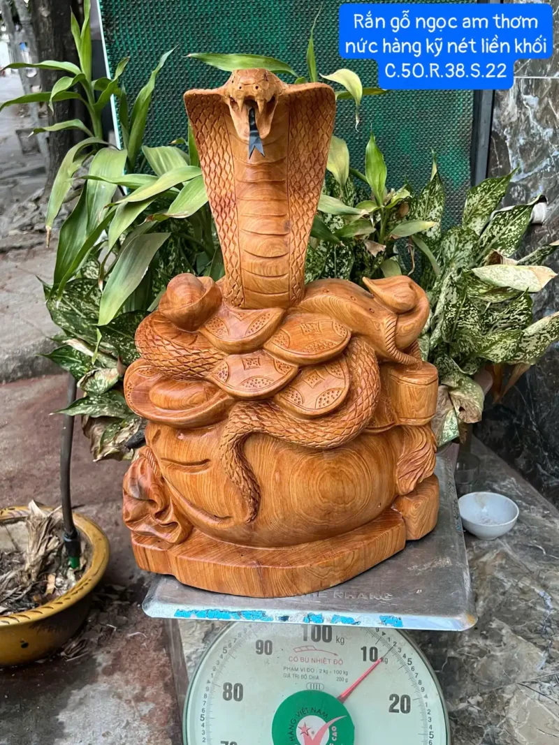 ran-go-ngoc-G6434-1 Tượng Rắn Gỗ Ngọc Am Thơm Nức Hàng Kỹ Nét Liền Khối G6434