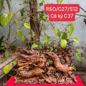 rong-e-ban-G5347-1 Tượng Rồng Để Bàn Hàng Đẹp Gỗ Mun Hoa Liền Khối G5347