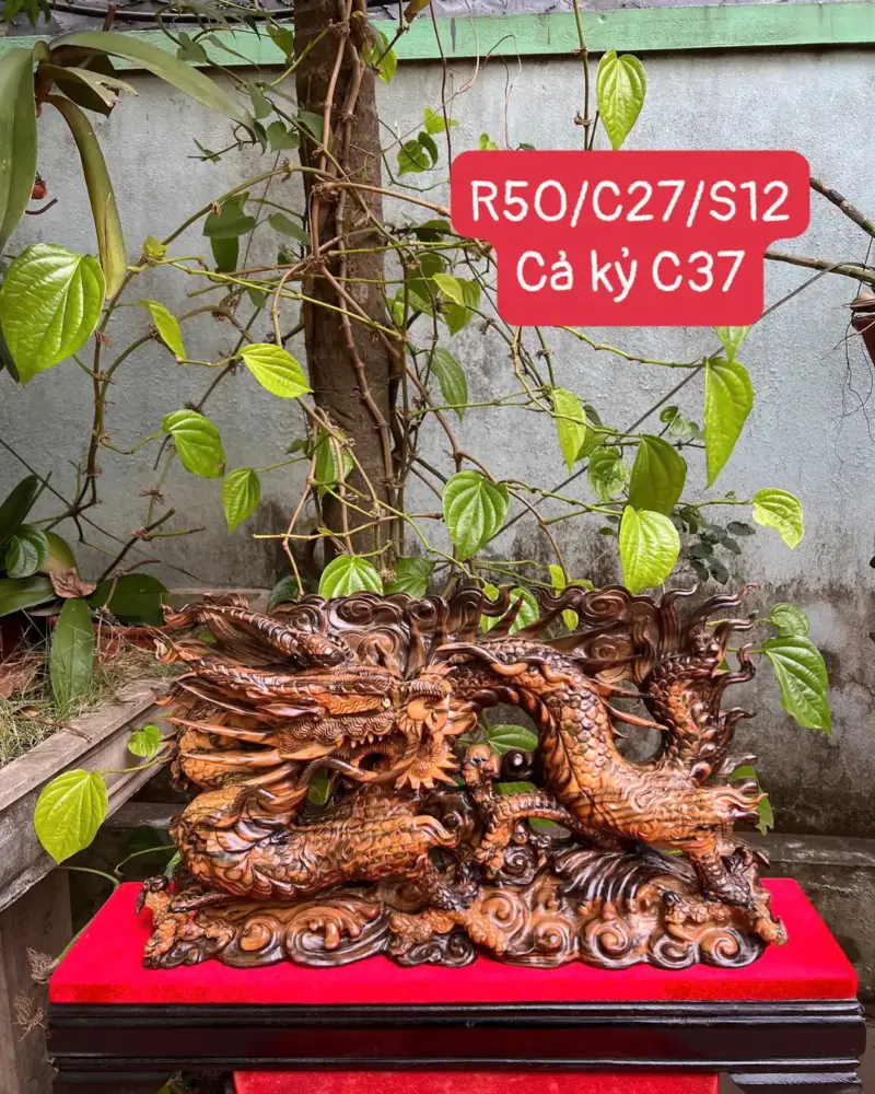 rong-e-ban-G5347-1 Tượng Rồng Để Bàn Hàng Đẹp Gỗ Mun Hoa Liền Khối G5347