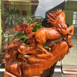 song-ma-uyen-G5840-1 Tượng Song Mã Uyên Ương Hương Ta To Đẹp Hàng Đục Kỹ Sắc G5840