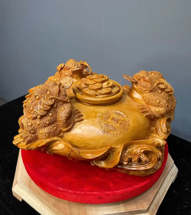 tam-coc-tran-chum-tien-go-ngoc-am-G5436-4 Tượng Tam Cóc Trấn Chum Tiền Gỗ Ngọc Am Liền Khối G5436