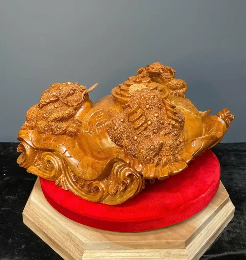 tam-coc-tran-chum-tien-go-ngoc-am-G5436-6 Tượng Tam Cóc Trấn Chum Tiền Gỗ Ngọc Am Liền Khối G5436